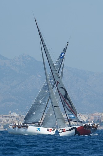 TP52, Realstone-Matador ESP52 crosses Bribon ESP7552, day three. Copa del Rey, Palma, Mallorca, Spain 5/8/2009 © Chris Cameron www.chriscameron.co.nz