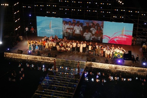 A stage full of winners, Closing Ceremony and prizegiving, China Cup International Regatta 2007 © Guy Nowell http://www.guynowell.com