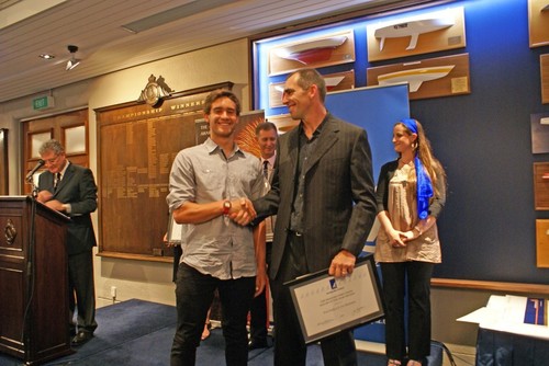 Sam Meech (left) and Stu Bannatyne - both winners of the ISAF Youth worlds in the Laser class. Meech was named as 2009 Young Sailor of the Year © Richard Gladwell www.photosport.co.nz