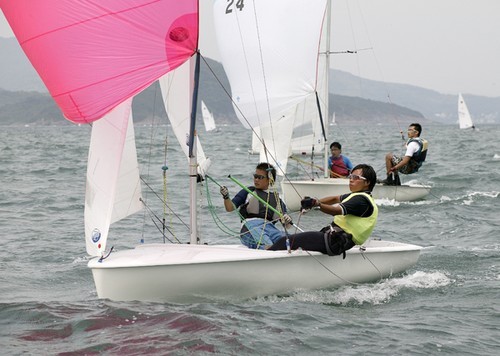 Leung.Chan (HKG, 420), 3rd place Open division, HKSF International Open Dinghy Regatta 2007  © Guy Nowell http://www.guynowell.com