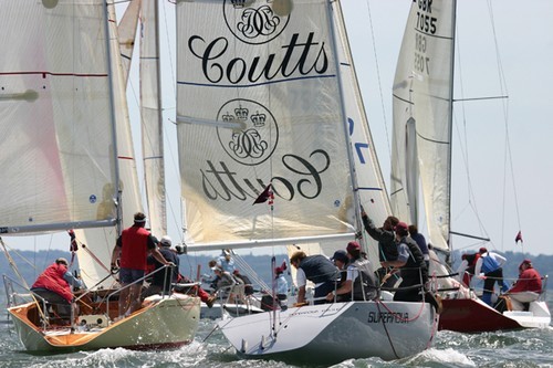 Coutts Quarter Ton Cup 2008 hosted by the Royal Corinthian Yacht Club, Cowes.  16-18 June 2008.  Frantic weather mark action on day 2. © Fiona Brown http://www.fionabrown.com