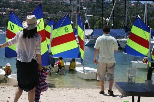 The junior fleet springs into action- MHYC beach © Sail-World.com /AUS http://www.sail-world.com