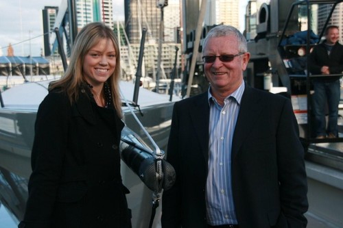 Jim Farmer , with daughter Georgia at the Georgia Racing launch © Zoe Hawkins www.wildemedia.co.nz