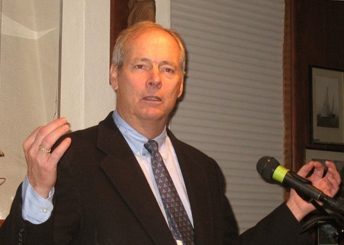 Gary Jobson speaking at one of his 2,300 lectures, this one at St Francis YC meeting © SW