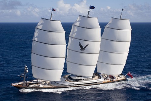 maltese falcon yacht dropping sails