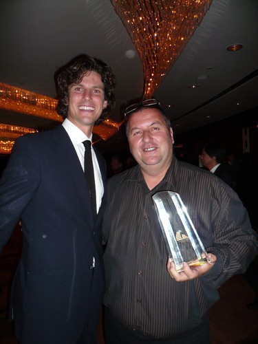 14th China International Boat Show. Pierre Mas (r) collects the award for 