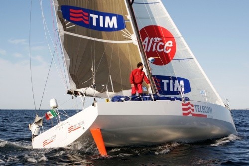 Giovanni Soldini claims victory in the Class40 onboard Telecom Italia Photo: Copyright Matt Dickens/onEdition/The Artemis Transat  ©  SW