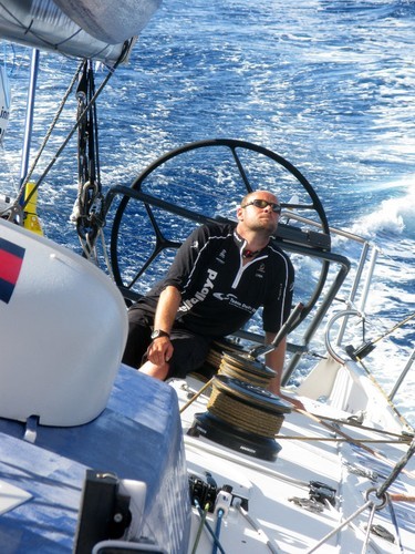 Sander Pluijm: Martin Watts on the trim of the masthead Code-O, on leg 2 of the Volvo Ocean Race, from Cape Town, South Africa to Cochin, India © Sander Pluijm/Team Delta Lloyd/ Volvo Ocean Race http://www.volvooceanrace.org