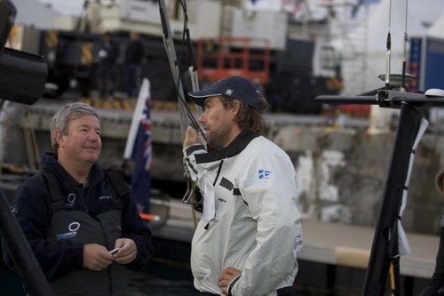 Sir Keith Mills and Iain Percy double Olympic gold medalist and tactician on Team Origin - Louis Vuitton Trophy Nice © Ingrid Abery http://www.ingridabery.com