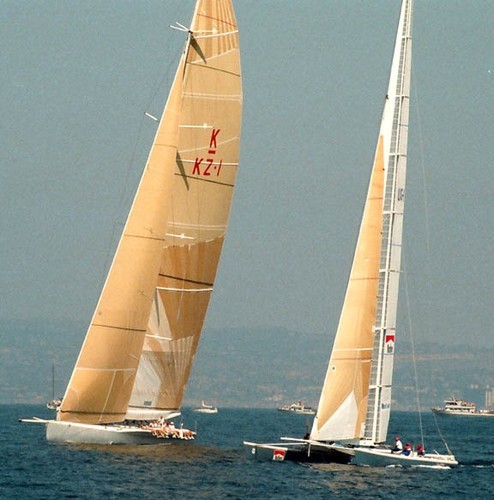 America’s Cup 88 - a tale of two technologies - but made for dreadful match racing © Rich Roberts http://www.UnderTheSunPhotos.com