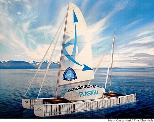 The Plastiki - named in homage to the Kon-Tiki © Plastiki Expedition