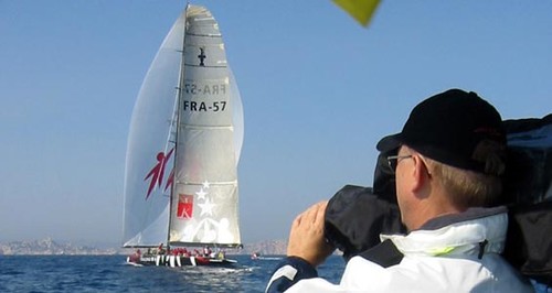 Hans La Cour Andersen filming another America’s Cup © SW