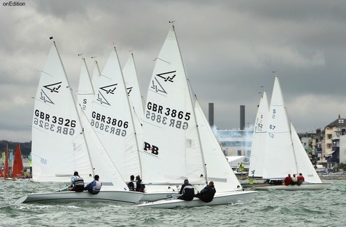 Flying Fifteen class line up off the Royal Yacht Squadron - Skandia Cowes Week 2008  © onEdition http://www.onEdition.com