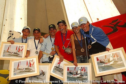 Christophe Renaud de Malet and Alban Rossollin from New Caledonia won the European Hobie 16 Championship  © Pierrick Contin/Hobie Cat