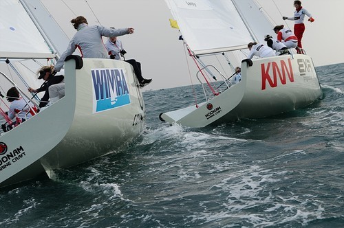 The latest Bakewell-White keelboat fleet project has been the Korean 30 used in the recent Womans Match Racing event in Busan © Bakewell-White Yacht Design www.bakewell-white.com/