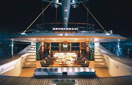 Luxury aft deck of Tiara © SW