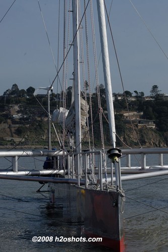 Tin Can built and skippered by David Vann, taken at Richardson Bay ( near Golden Gate) on Feb 13 2008 &copy; Erik Simonson/ h2oshots.com