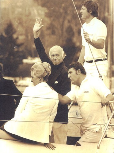 1972 - Craig Whitworth (holding backstay), Allan Bond, Sir William  McMahon & Lady McMahon  - Whitworths © Sail-World.com /AUS http://www.sail-world.com