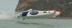 The Brett Bakwewell-White designed Sleepyhead launches in the 2006 Napier round of thr National Powerboat Championships photo copyright Greg Olesen taken at  and featuring the  class