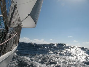 Nautilus flying across the Pacific - Solo circumnavigation by Ron Sim in his Bavaria 36 'Nautilus' photo copyright Ron Sim taken at  and featuring the  class