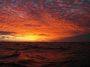 Special moments aboard Kriselda, sunset north of Minerva Reef - ISLAND CRUISING ASSOCIATION RALLY TO THE KINGDOM OF TONGA: 2007 photo copyright Nick Jansen taken at  and featuring the  class
