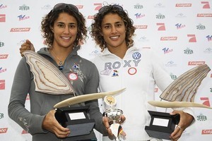 The Moreno sisters one and two in the world - PWA Sylt Germany 2007 photo copyright ISA / PWA Speedsurfing Grand Prix http://www.fuerteventura-worldcup.org/ taken at  and featuring the  class