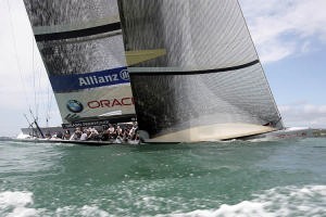 USA-98 on its first sail on the Waitemata, 16 January 2007 photo copyright BMW Oracle Racing Photo Gilles Martin-Raget http://www.bmworacleracing.com taken at  and featuring the  class