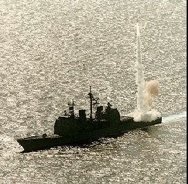 USS Cape St George launching missile © SW