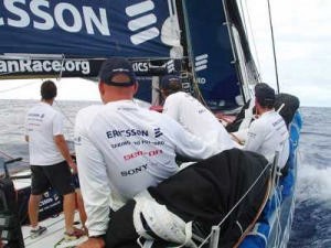 Bearing to the other boats..... gaining losing... On board Ericsson the crew keep an eye on their competition to leeward. leg 5, from Rio to Baltimore. photo copyright Volvo Ocean Race http://www.volvooceanrace.com taken at  and featuring the  class