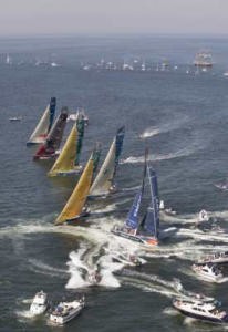 Ericsson returning after starting too early. Volvo Ocean Race In-port race in Rotterdam. ABN AMRO ONE won, Brasil1 came second and Pirates of the Caribbean third © Oskar Kihlborg photo copyright Volvo Ocean Race http://www.volvooceanrace.com taken at  and featuring the  class