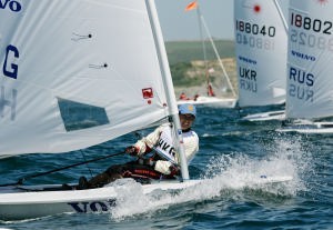 Jamie Dalton from Hong Kong competing in the Laser class on the first day of racing at the Volvo Youth Sailing ISAF World Championship 2006. photo copyright onEdition http://www.onEdition.com taken at  and featuring the  class
