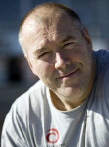 Photo: Ivo Rovira/Alinghi, Valencia, 13 February 2006. Christian Karcher, Grinder © ACM2007