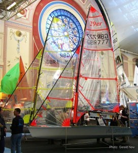 29er and 29er XX on display at the London Boatshow. The rig differences are apparent with the 29erXX (background) featuring twin spreaders photo copyright Gerald New http://www.sail-world.co.uk taken at  and featuring the  class