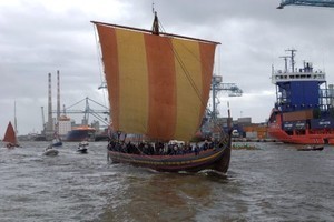 Arrival at Dublin the 14th of August 2007. Photo: Werner Karrasch. Copyright: Vikingeskibsmuseet i Roskilde - The Sea Stallion of Glendalough ©  SW