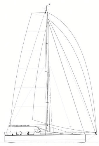 Sail Plan of the new racer/cruiser. &copy; Bakewell-White Yacht Design www.bakewell-white.com/