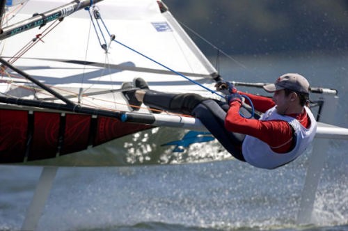 Rohan Veal working hard in the 2006 Int Moth Worlds © Rohan Veal http://www.rohanveal.com