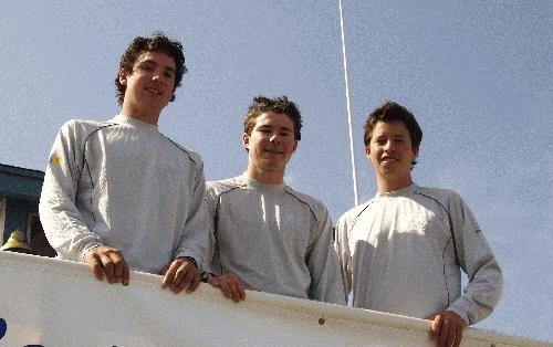 The Royal NZ Yacht Squadron crew: Philip Robertson, Garth Ellingham, and Michael Thorpe © Balboa Yacht Club
