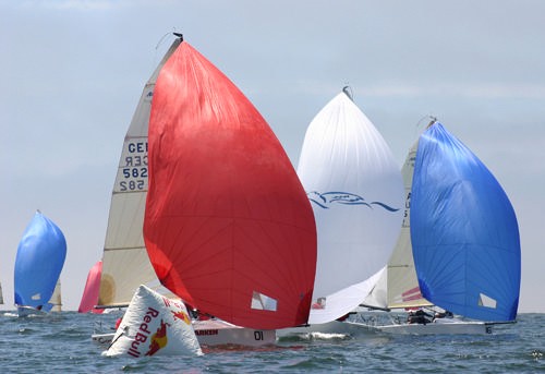 Melges Fleet, Eddy Eich leads at the mark. North American Championship © International Melges Class Association http://www.melges32.com/