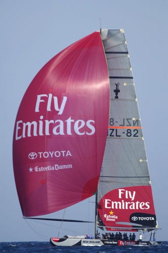 Another early series covered in Sail-World’s first year - 2005: Emirates Team New Zealand, NZL82 on the last leg of their day four match against China Team, CHN69. Louis Vuitton Act 4. Valencia, Spain. June 19, 2005 © Emirates Team New Zealand / Photo Chris Cameron ETNZ 