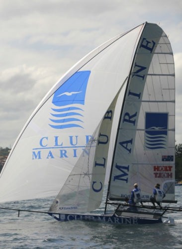 Club Marine, are the defending champions in the World 18’s and won Race 5 © 18ft Skiff