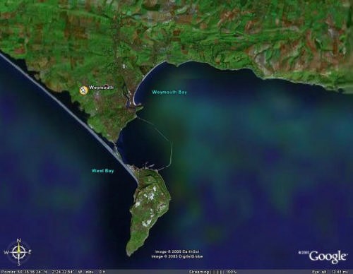 Weymouth- venue for the 2012 Olympics  © Google Earth