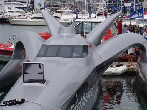 The futuristic Earthrace is a must-see exhibit © Richard Gladwell www.photosport.co.nz