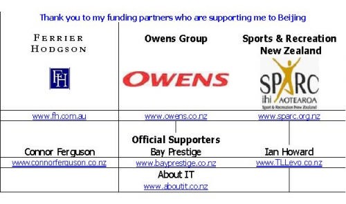 Mahé Drysdale’s 2008 Olympic campaign supporters © Mahé Drysdale