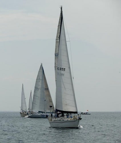 Tui Tai port tacks the fleet off the start © Guy Nowell http://www.guynowell.com