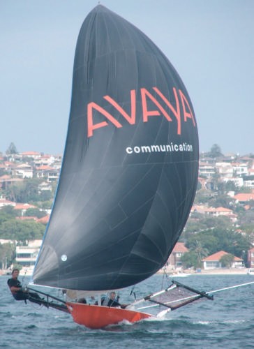 Avaya early in the race © Erika Bailey (Skiffs)