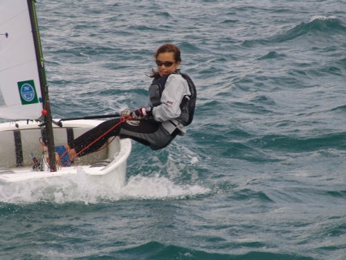 Alexandra Maloney (Kerikeri) winner of the girls event at the 2006 Toyota Optimist Nationals, is equal first on points in the Open event after the first day of the 2007 championships at Napier © Richard Gladwell www.photosport.co.nz