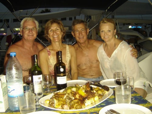 Dinner on board - Nick and Michelle © Ian & Andrea Treleaven
