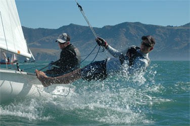 Carl Evans and Peter Burling dominated the final day of racing at the 420 Worlds Trials © www.420sailing.org.nz