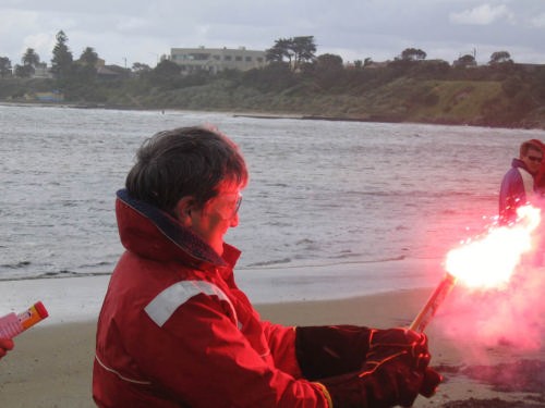 Flare firing ORCV Offshore training © Jennifer McGuigan