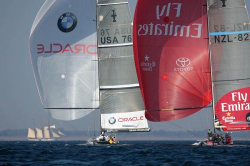 BMW Oracle Racing had several close encounters with Emirates Team NZ - with both claiming top position on the points table at the end of 2005. © BMW Oracle Racing Photo Gilles Martin-Raget http://www.bmworacleracing.com